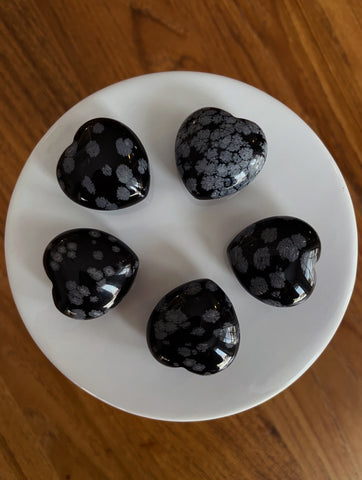 Snowflake Obsidian Heart