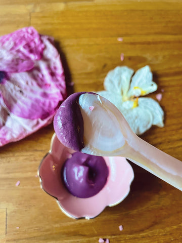 Freya’s Blush Mask. Hibiscus, Orchid, & Purple Clay.