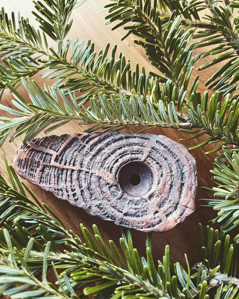 Fir Cone Pipe for Winter Magick & New Beginnings. Choice of Smoke Blend.